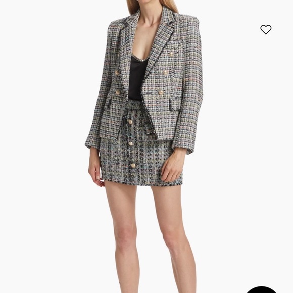 NWT Generation Love Eliza Tweed Jacket BLACK Rainbow Size Large - Picture 3 of 7